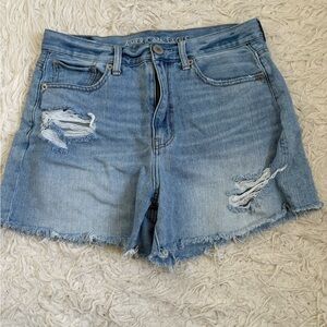 American Eagle Outfitters Light Blue Distressed Jean Shorts